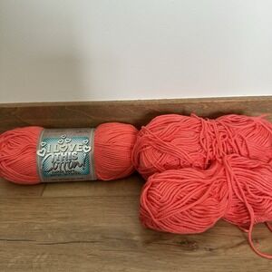 I Love This Cotton Yarn Papaya #104 Hobby Lobby 1 Full Skein 2 Partial